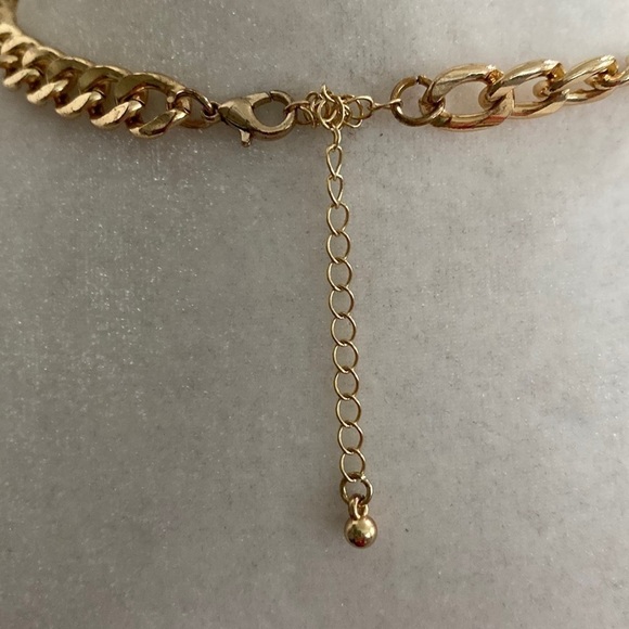 18KT Gold Plated Thick Chunky Curb Chain Link Statement Necklace Retro Classic - Picture 7 of 7